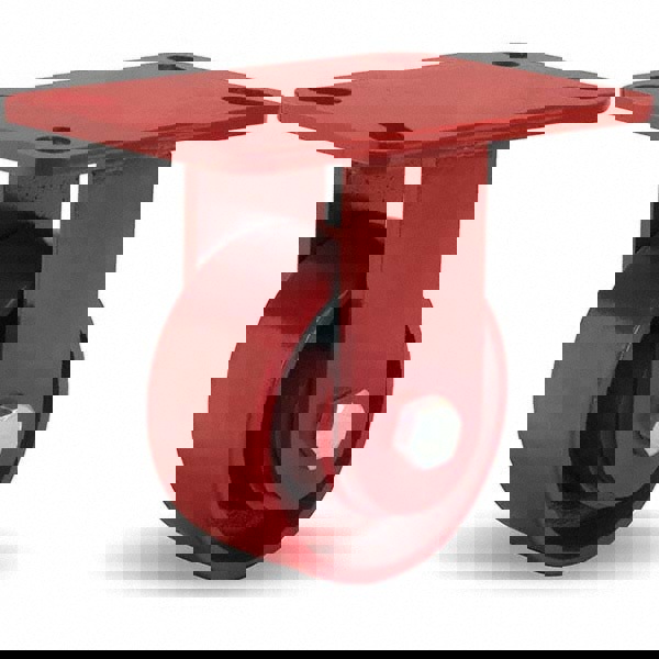 Rigid Top Plate Caster: Cast Iron, 4